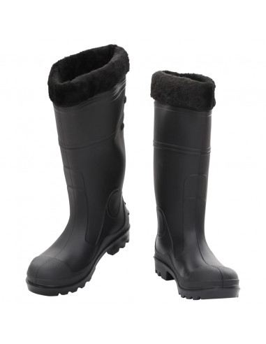 Stivali da Pioggia con Calzini Rimovibili Neri Misura 40 cm PVC
