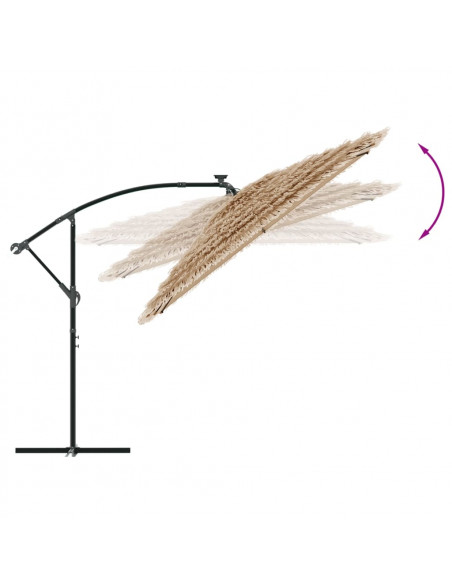 Ombrellone Giardino con Palo in Acciaio Marrone 246x246x230 cm