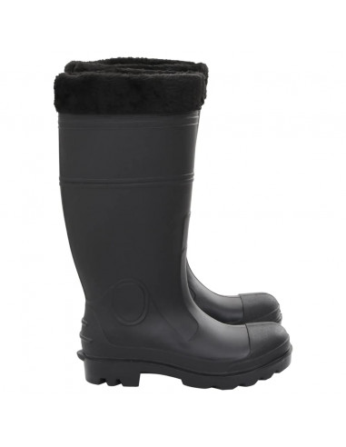 Stivali da Pioggia con Calzini Rimovibili Neri Misura 40 cm PVC