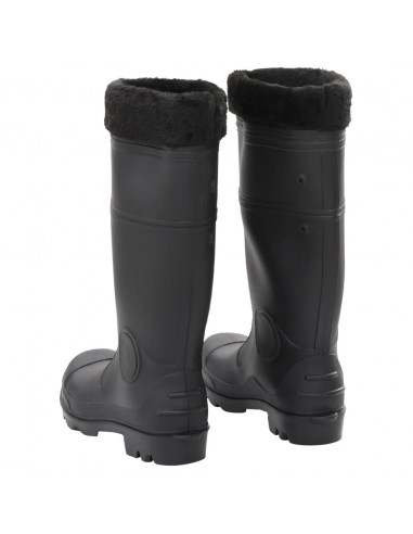 Stivali da Pioggia con Calzini Rimovibili Neri Misura 40 cm PVC