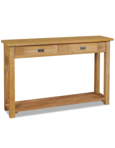 Tavolo Consolle in Legno Massello di Teak 120x30x80 cm