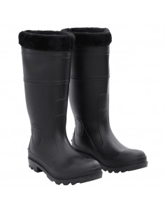 Stivali da Pioggia con Calzini Rimovibili Neri Misura 43 cm PVC