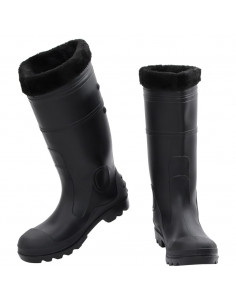 Stivali da Pioggia con Calzini Rimovibili Neri Misura 43 cm PVC 2