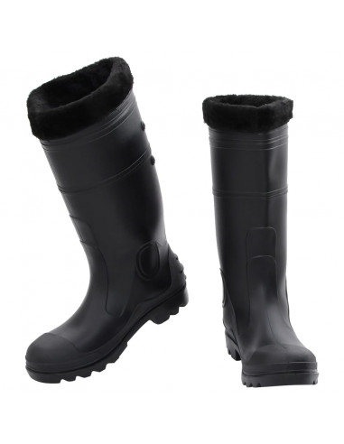 Stivali da Pioggia con Calzini Rimovibili Neri Misura 43 cm PVC