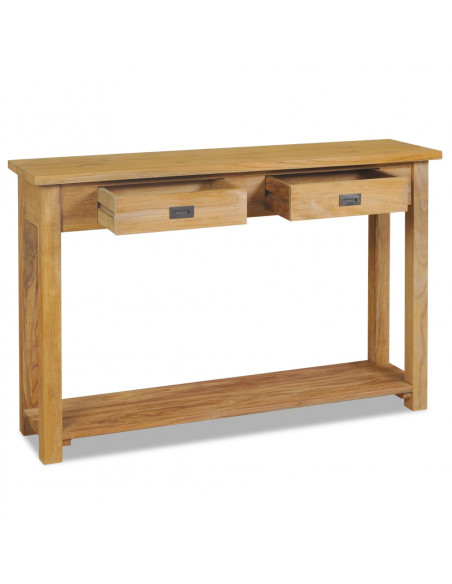 Tavolo Consolle in Legno Massello di Teak 120x30x80 cm