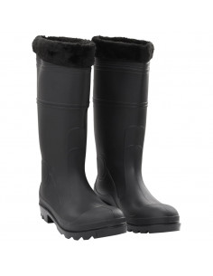 Stivali da Pioggia con Calzini Rimovibili Neri Misura 45 cm PVC