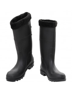 Stivali da Pioggia con Calzini Rimovibili Neri Misura 45 cm PVC 2