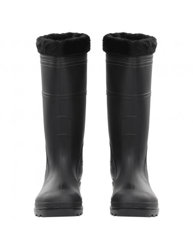 Stivali da Pioggia con Calzini Rimovibili Neri Misura 45 cm PVC