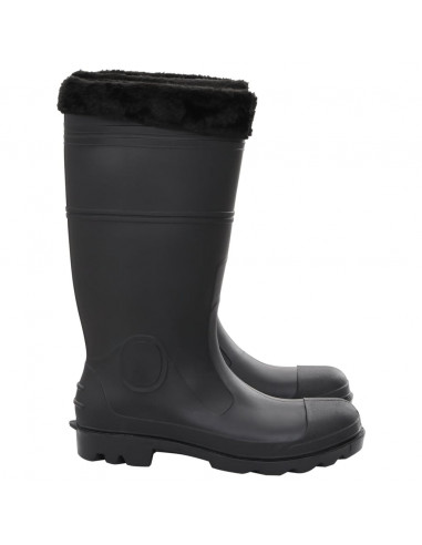 Stivali da Pioggia con Calzini Rimovibili Neri Misura 45 cm PVC