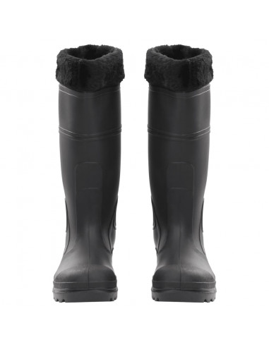 Stivali da Pioggia con Calzini Rimovibili Neri Misura 39 cm PVC