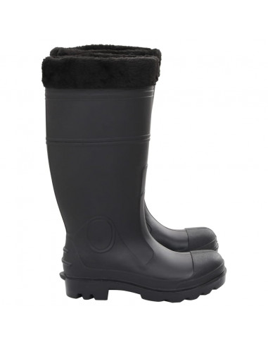 Stivali da Pioggia con Calzini Rimovibili Neri Misura 39 cm PVC