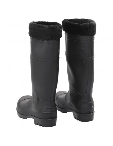 Stivali da Pioggia con Calzini Rimovibili Neri Misura 39 cm PVC