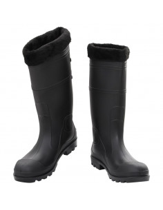 Stivali da Pioggia con Calzini Rimovibili Neri Misura 44 cm PVC 2