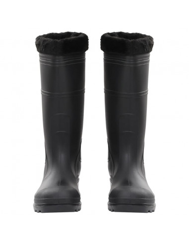 Stivali da Pioggia con Calzini Rimovibili Neri Misura 44 cm PVC