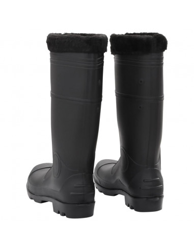Stivali da Pioggia con Calzini Rimovibili Neri Misura 44 cm PVC