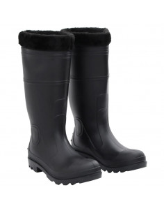 Stivali da Pioggia con Calzini Rimovibili Neri Misura 42 cm PVC