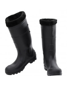 Stivali da Pioggia con Calzini Rimovibili Neri Misura 42 cm PVC 2