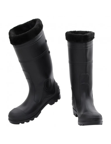 Stivali da Pioggia con Calzini Rimovibili Neri Misura 42 cm PVC