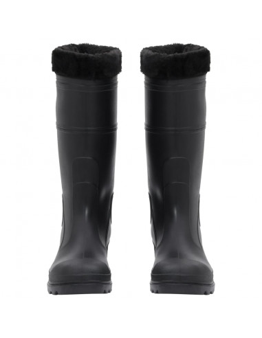 Stivali da Pioggia con Calzini Rimovibili Neri Misura 42 cm PVC