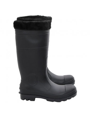 Stivali da Pioggia con Calzini Rimovibili Neri Misura 42 cm PVC