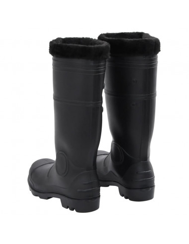 Stivali da Pioggia con Calzini Rimovibili Neri Misura 42 cm PVC