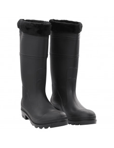 Stivali da Pioggia con Calzini Rimovibili Neri Misura 46 cm PVC