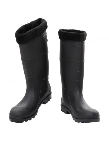 Stivali da Pioggia con Calzini Rimovibili Neri Misura 46 cm PVC
