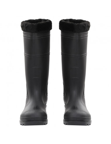 Stivali da Pioggia con Calzini Rimovibili Neri Misura 46 cm PVC