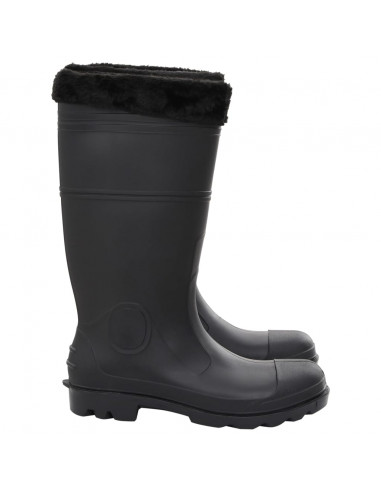 Stivali da Pioggia con Calzini Rimovibili Neri Misura 46 cm PVC