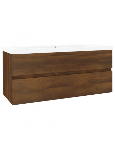 Mobile Bagno Lavabo Integrato Rovere Marrone Legno Multistrato