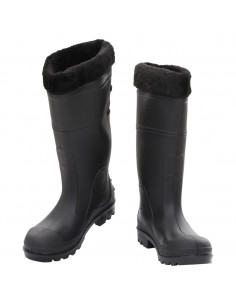 Stivali da Pioggia con Calzini Rimovibili Neri Misura 38 cm PVC 2
