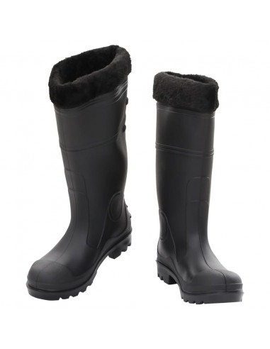 Stivali da Pioggia con Calzini Rimovibili Neri Misura 38 cm PVC