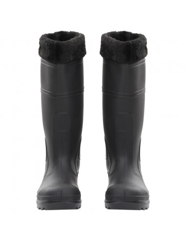 Stivali da Pioggia con Calzini Rimovibili Neri Misura 38 cm PVC