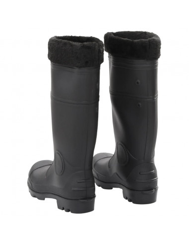 Stivali da Pioggia con Calzini Rimovibili Neri Misura 38 cm PVC