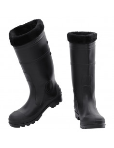 Stivali da Pioggia con Calzini Rimovibili Neri Misura 41 cm PVC 2