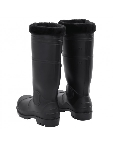 Stivali da Pioggia con Calzini Rimovibili Neri Misura 41 cm PVC