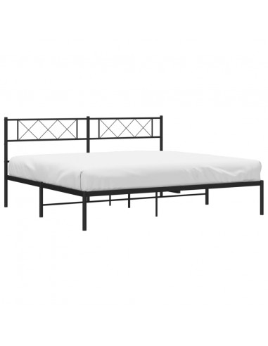 Giroletto con Testiera in Metallo Nero 193x203 cm