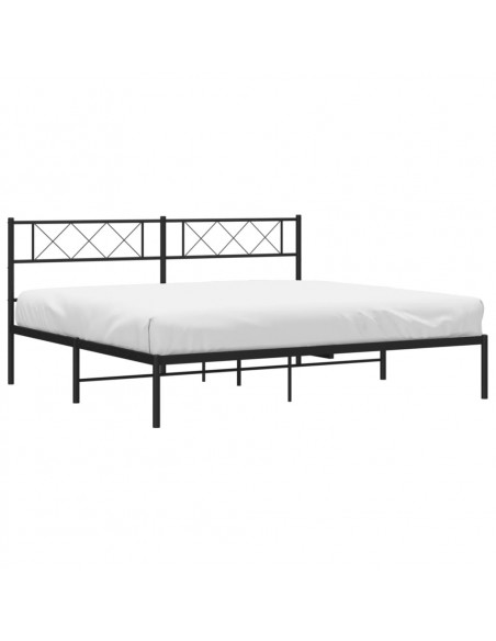 Giroletto con Testiera in Metallo Nero 193x203 cm