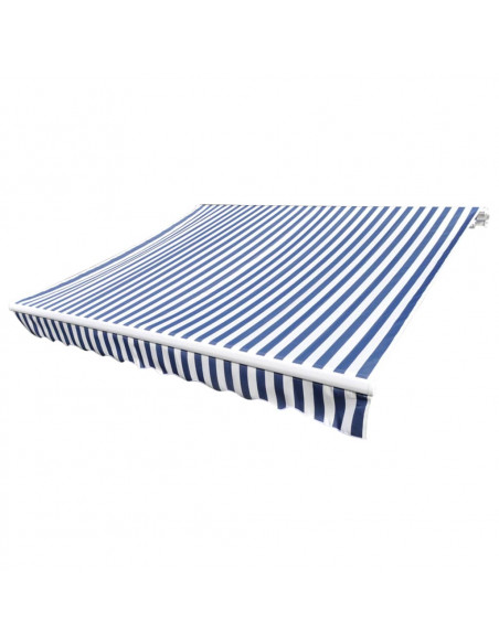 Tenda Parasole in Tela Blu e Bianco 3x2,5m (Telaio non Incluso)