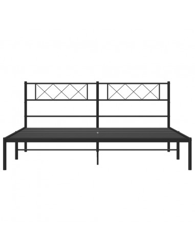 Giroletto con Testiera in Metallo Nero 193x203 cm