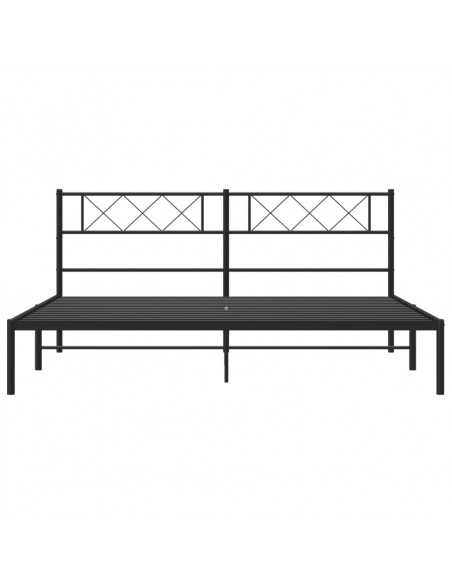 Giroletto con Testiera in Metallo Nero 193x203 cm