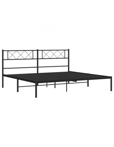 Giroletto con Testiera in Metallo Nero 193x203 cm