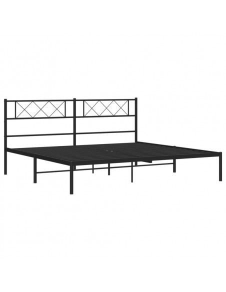 Giroletto con Testiera in Metallo Nero 193x203 cm
