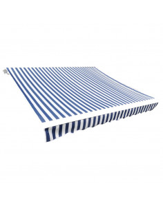Tenda Parasole in Tela Blu e Bianco 4x3m (Telaio non Incluso) 2
