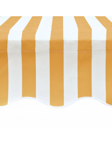 Tenda Parasole Tela Giallo e Bianco 6x3m (Telaio non Incluso)