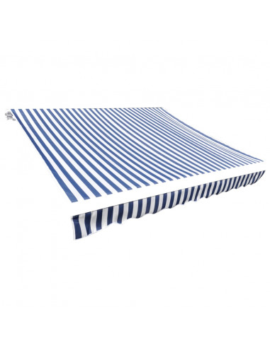 Tendone Parasole in Tela Blu e Bianco 500x300 cm