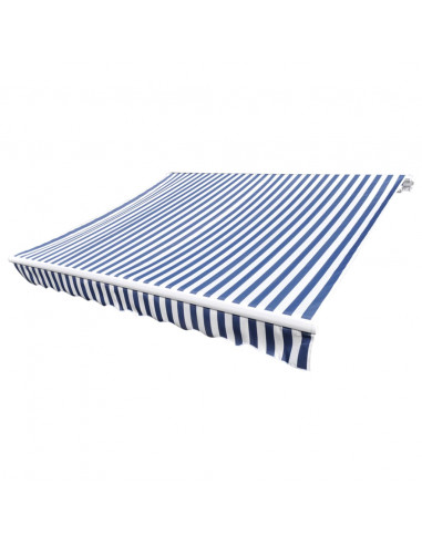 Tendone Parasole in Tela Blu e Bianco 500x300 cm