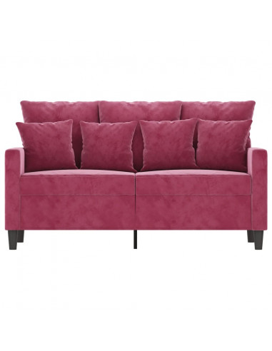 Divano a 2 Posti Rosso Vino 120 cm in Velluto