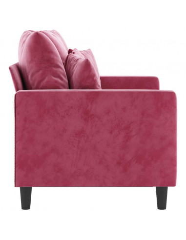 Divano a 2 Posti Rosso Vino 120 cm in Velluto
