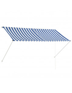 Tenda da Sole Retrattile 250x150 cm Blu e Bianco 2